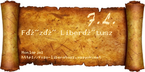 Főző Liberátusz névjegykártya